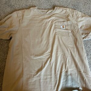 Carhartt Men's Beige Short Sleeve Pocket Tee